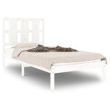 Cadre de lit sans matelas blanc 75x190 cm bois massif