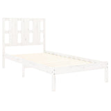 Cadre de lit sans matelas blanc 75x190 cm bois massif