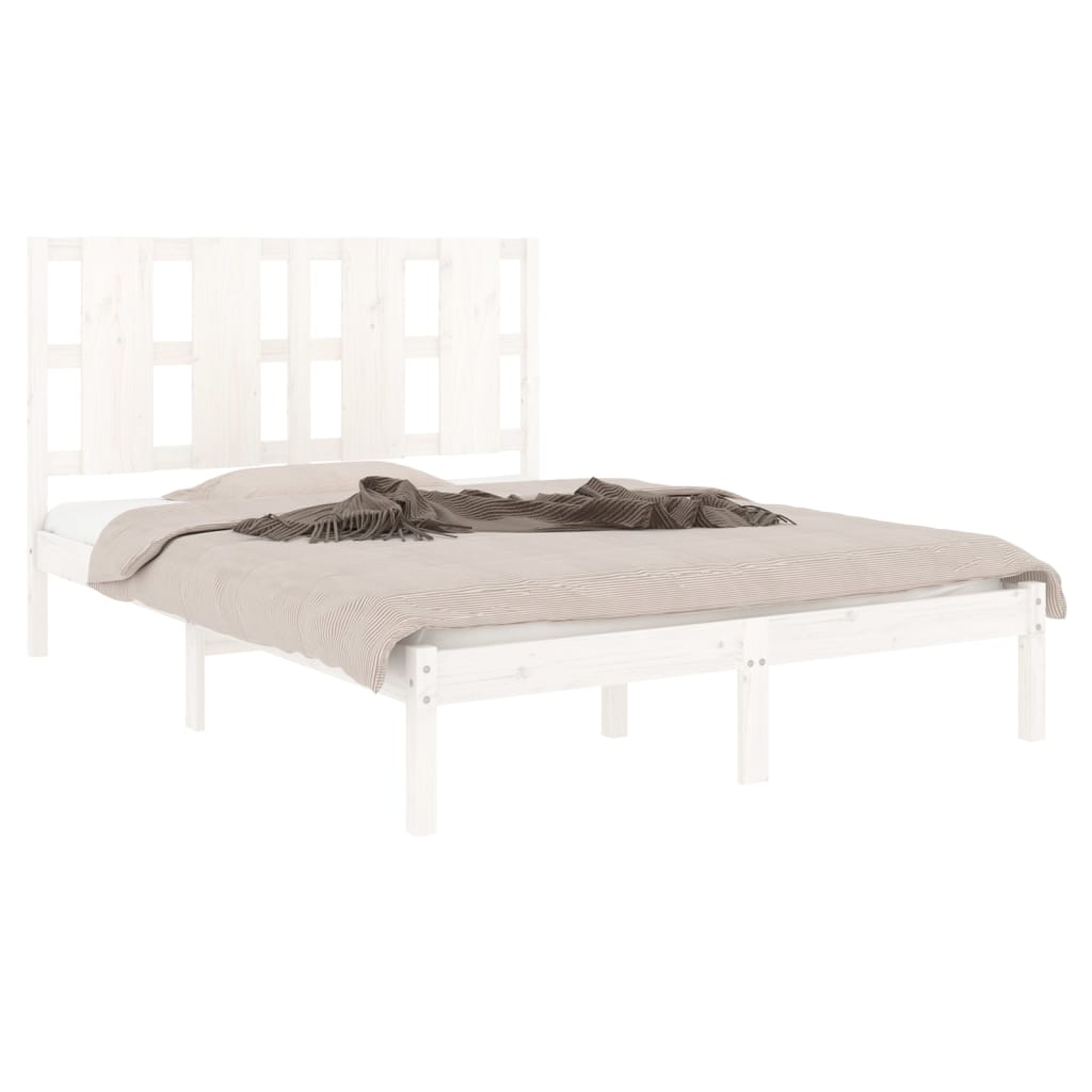 Cadre de lit sans matelas blanc 120x190 cm bois massif