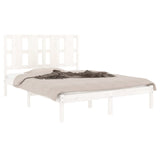 Cadre de lit sans matelas blanc 120x190 cm bois massif