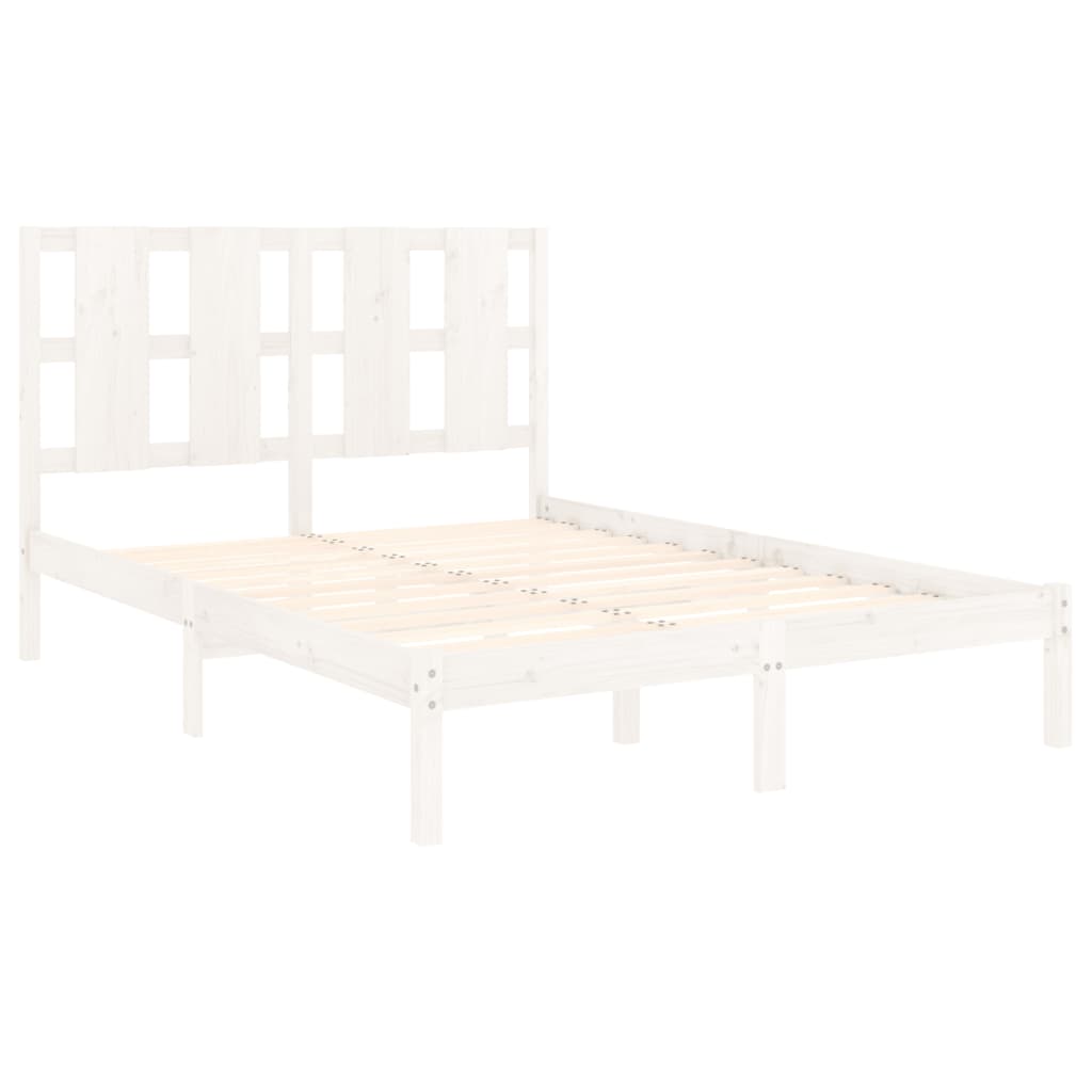 Cadre de lit sans matelas blanc 120x190 cm bois massif