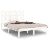 Cadre de lit sans matelas blanc 140x190 cm bois de pin massif