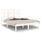 Cadre de lit sans matelas blanc 120x200 cm bois de pin massif