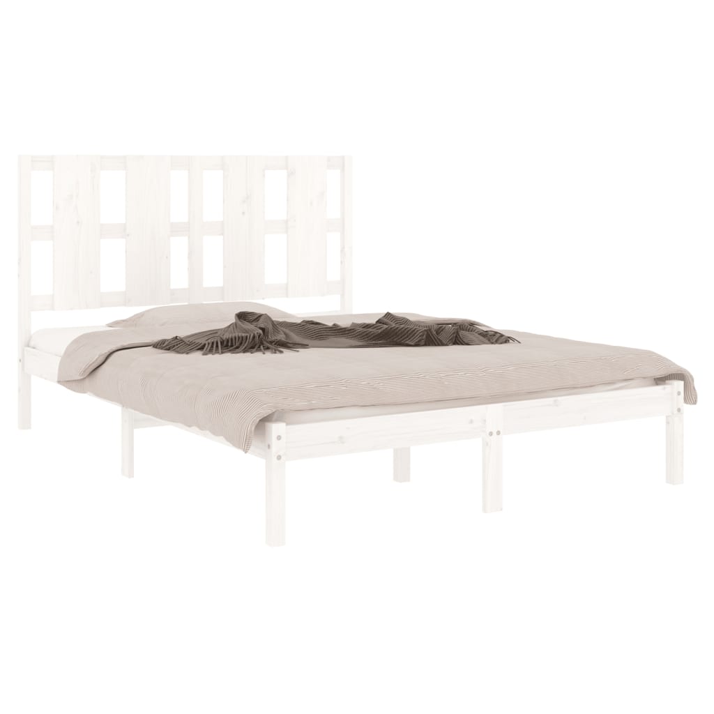 Cadre de lit sans matelas blanc 120x200 cm bois de pin massif