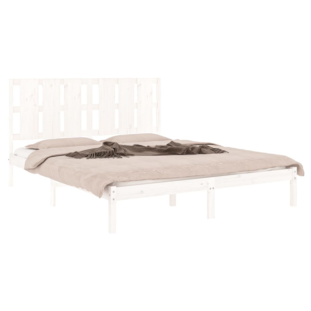 Cadre de lit sans matelas blanc 150x200 cm bois massif