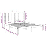 Cadre de lit sans matelas blanc 150x200 cm bois massif