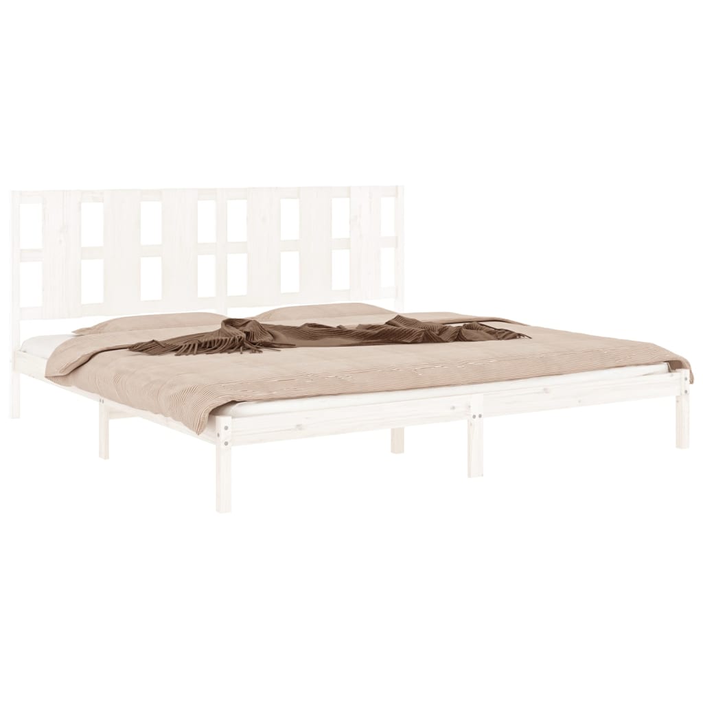 Cadre de lit sans matelas blanc 180x200 cm bois massif