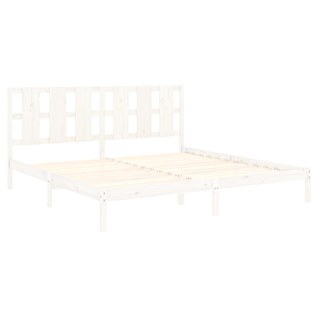 Cadre de lit sans matelas blanc 180x200 cm bois massif