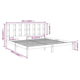 Cadre de lit sans matelas blanc 200x200 cm bois massif de pin