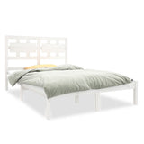 Cadre de lit sans matelas blanc 120x190 cm bois massif