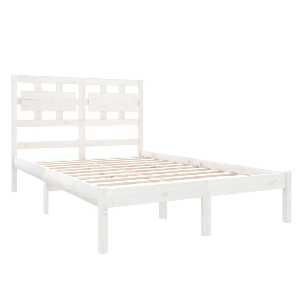 Cadre de lit sans matelas blanc 120x190 cm bois massif