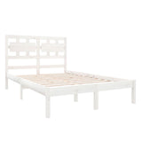 Cadre de lit sans matelas blanc 120x190 cm bois massif