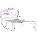 Cadre de lit sans matelas blanc 120x190 cm bois massif