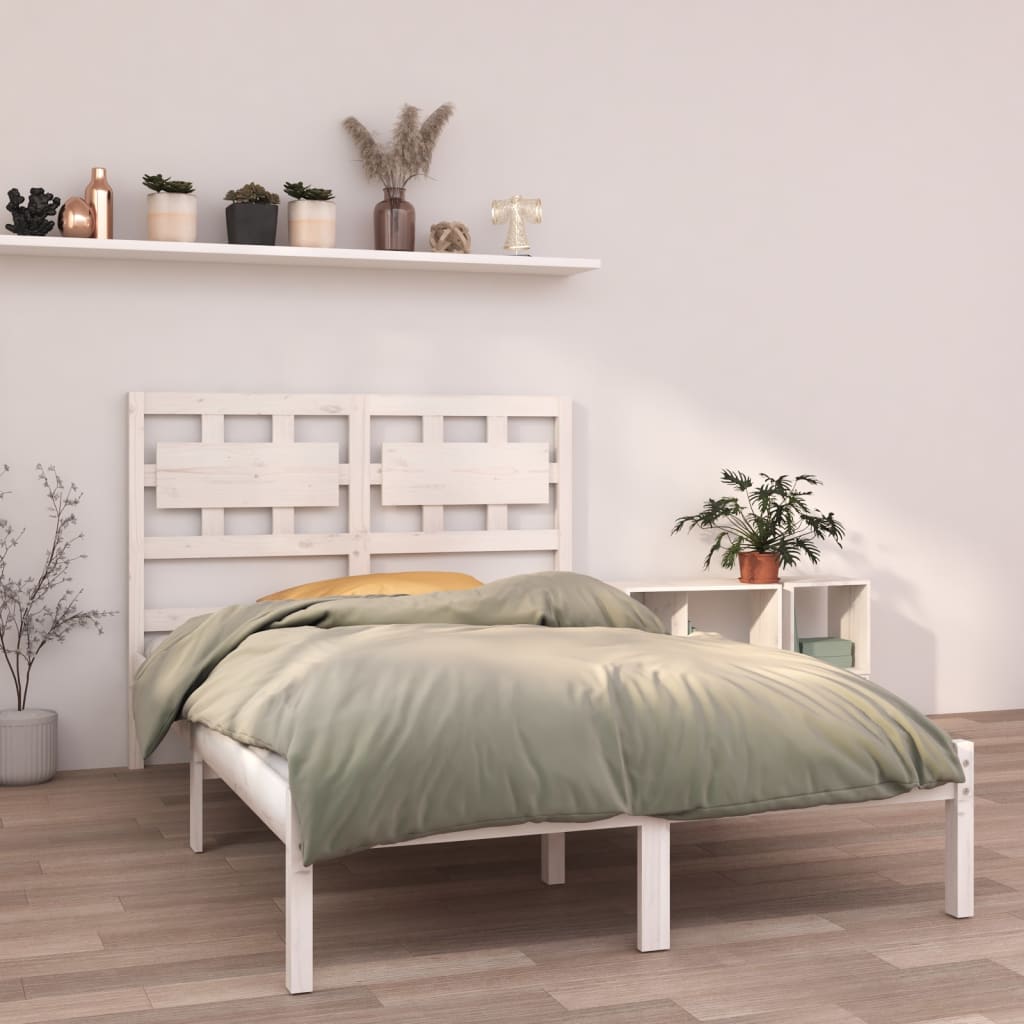 Cadre de lit sans matelas blanc 120x190 cm bois massif