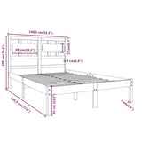 Cadre de lit sans matelas blanc 135x190 cm bois massif