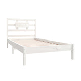 Cadre de lit sans matelas blanc 90x200 cm bois massif