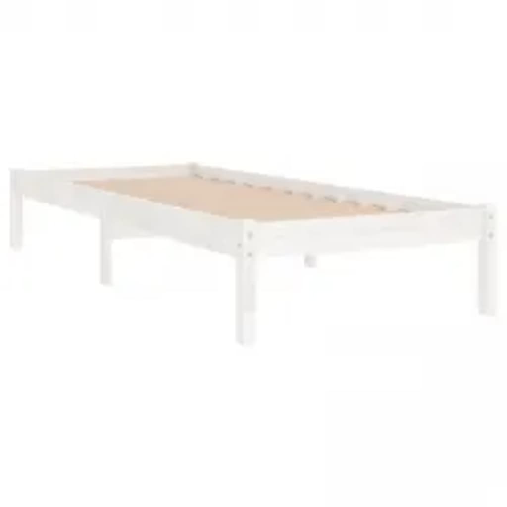 Cadre de lit sans matelas blanc 90x200 cm bois massif