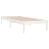 Cadre de lit sans matelas blanc 100x200 cm bois massif