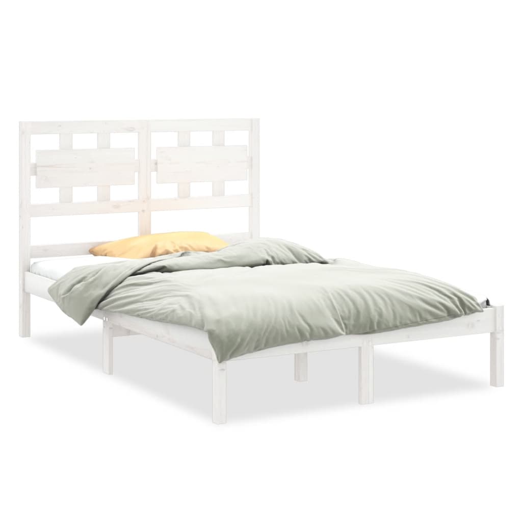 Cadre de lit sans matelas blanc 120x200 cm bois massif