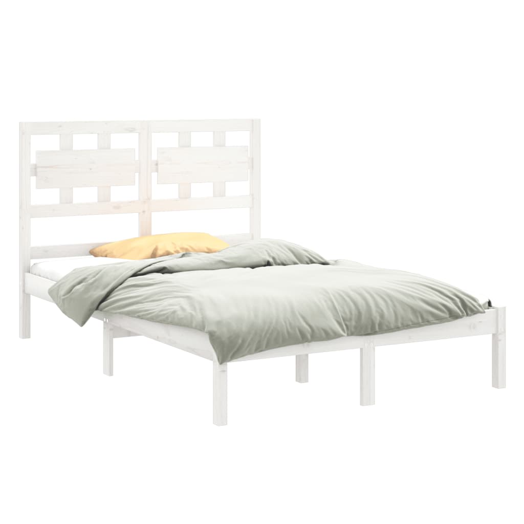 Cadre de lit sans matelas blanc 120x200 cm bois massif