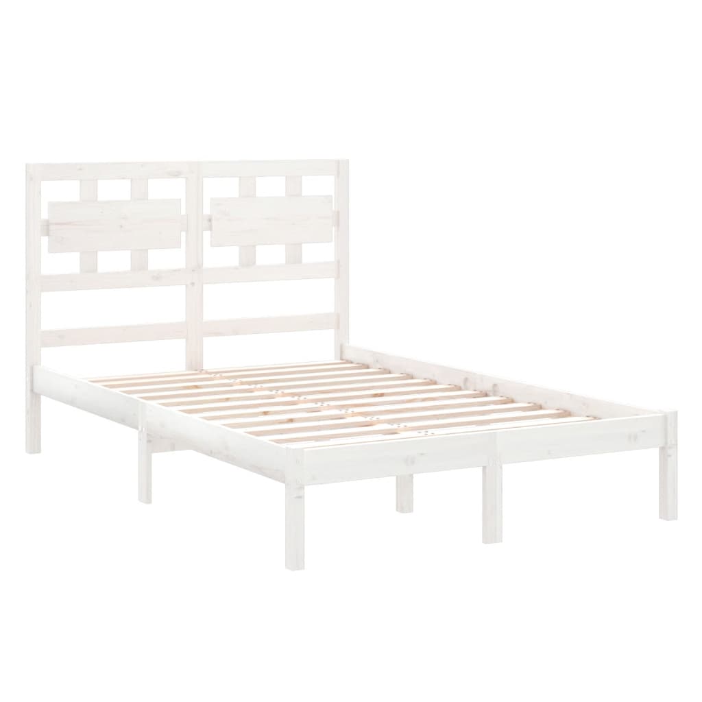 Cadre de lit sans matelas blanc 120x200 cm bois massif