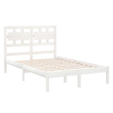 Cadre de lit sans matelas blanc 120x200 cm bois massif