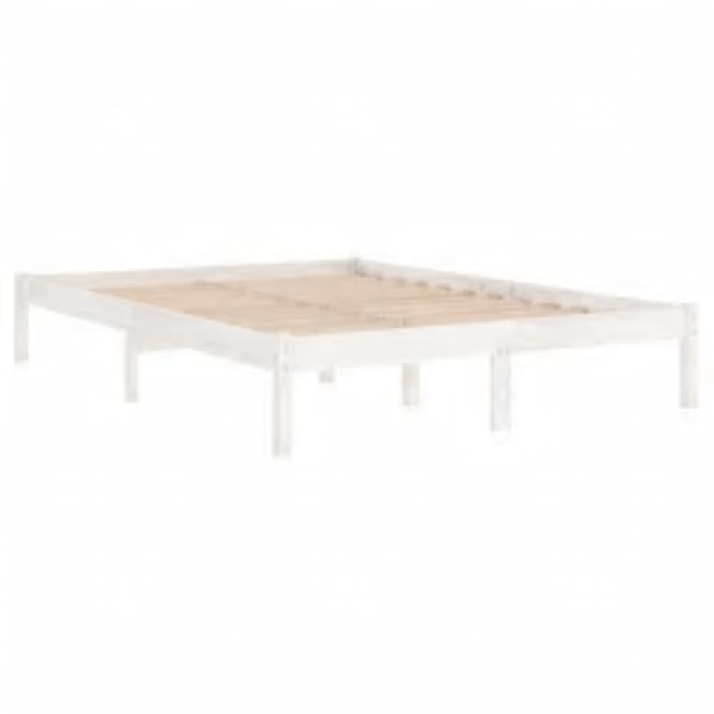 Cadre de lit sans matelas blanc 120x200 cm bois massif