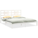 Cadre de lit sans matelas blanc 160x200 cm bois massif