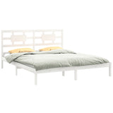 Cadre de lit sans matelas blanc 160x200 cm bois massif