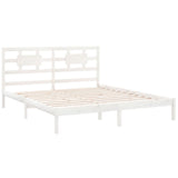 Cadre de lit sans matelas blanc 160x200 cm bois massif