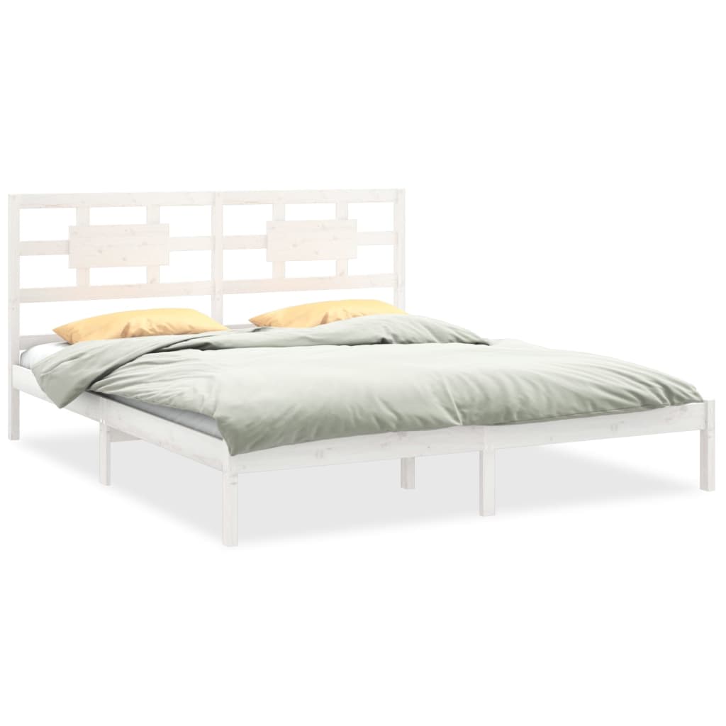 Cadre de lit sans matelas blanc 180x200 cm bois massif