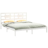 Cadre de lit sans matelas blanc 180x200 cm bois massif