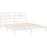 Cadre de lit sans matelas blanc 180x200 cm bois massif