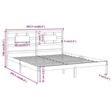 Cadre de lit sans matelas blanc 200x200 cm bois massif