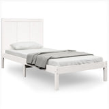 Cadre de lit sans matelas blanc 75x190 cm bois de pin massif