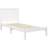 Cadre de lit sans matelas blanc 75x190 cm bois de pin massif