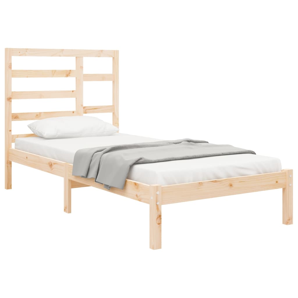 Cadre de lit sans matelas bois massif 75x190 cm