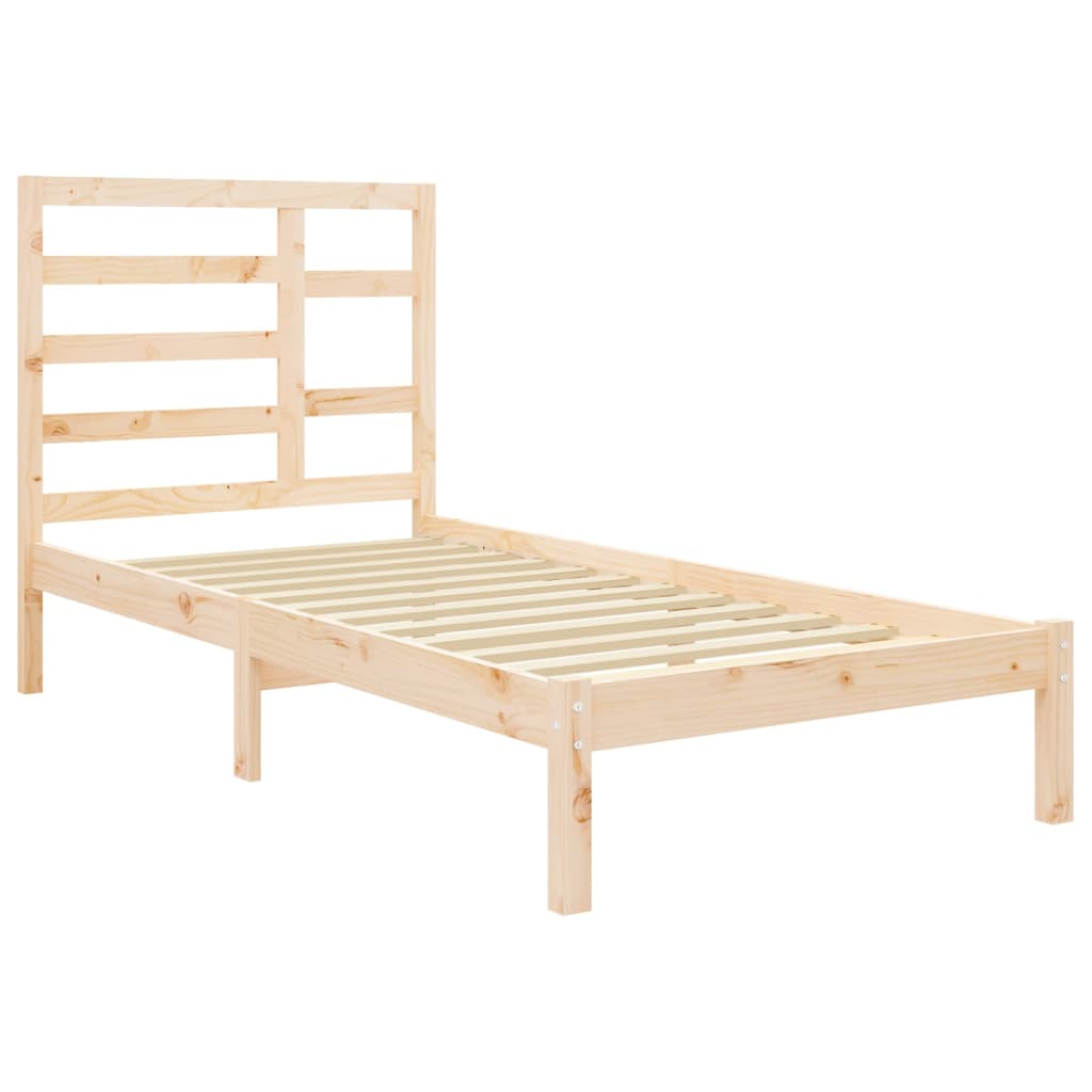 Cadre de lit sans matelas bois massif 75x190 cm