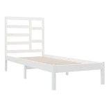 Cadre de lit sans matelas blanc bois massif 75x190 cm