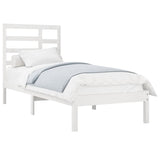 Cadre de lit sans matelas blanc bois massif 90x190 cm