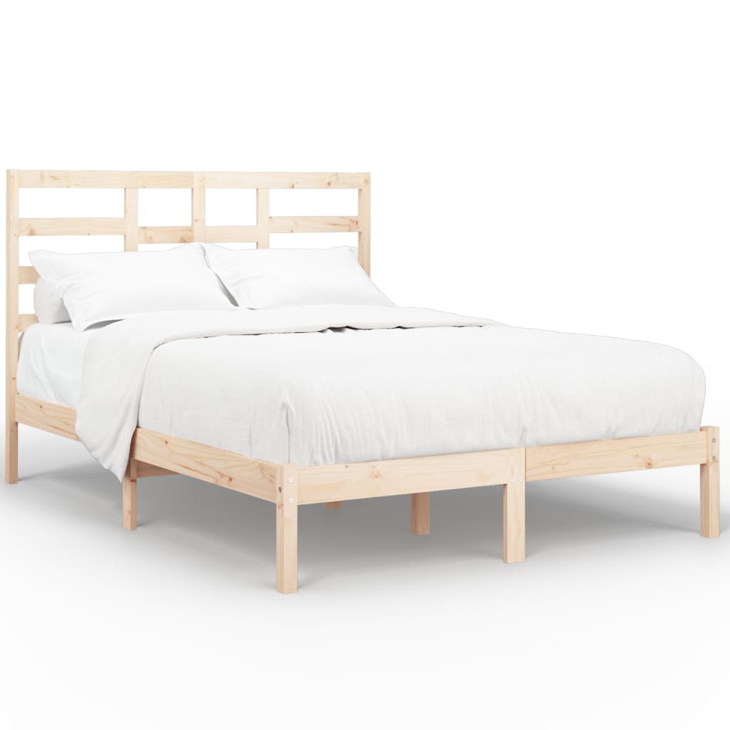 Cadre de lit sans matelas bois massif 120x190 cm