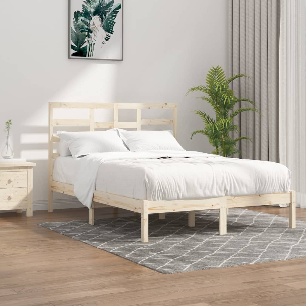 Cadre de lit sans matelas bois massif 120x190 cm