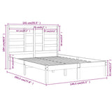 Cadre de lit sans matelas bois massif 135x190 cm