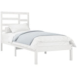 Cadre de lit sans matelas blanc bois massif 90x200 cm