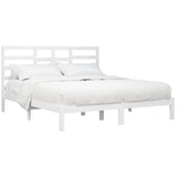 Cadre de lit sans matelas blanc bois massif 180x200 cm