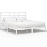 Cadre de lit sans matelas blanc bois massif 200x200 cm