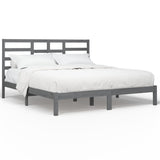 Cadre de lit sans matelas bois massif gris 200x200 cm