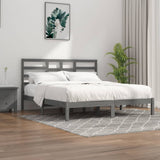 Cadre de lit sans matelas bois massif gris 200x200 cm