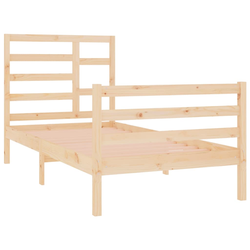 Cadre de lit sans matelas bois massif 75x190 cm