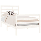 Cadre de lit sans matelas blanc bois massif 90x190 cm